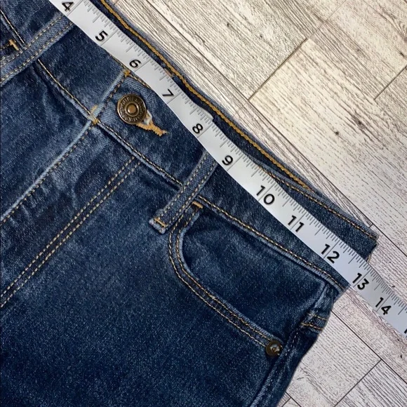 Abercrombie & Fitch Blue Jean Shorts High-Waisted Rolled Hem Size 0 - Picture 7 of 9